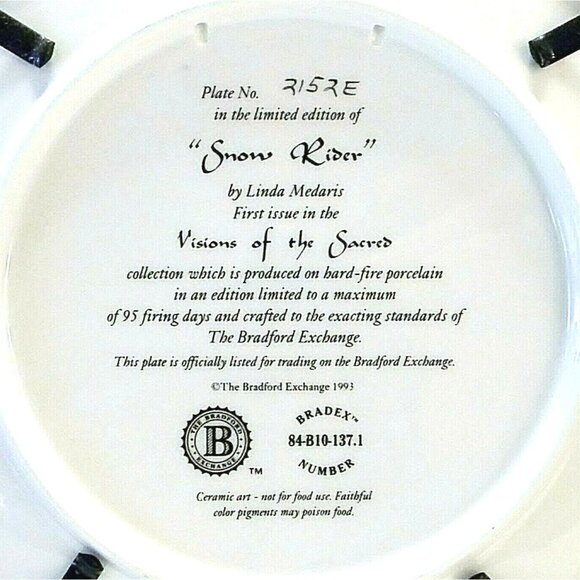 Bradford Exchange Collectible Plate Visions of the Sacred Snow River w/Frame EUC - Picture 4 of 5